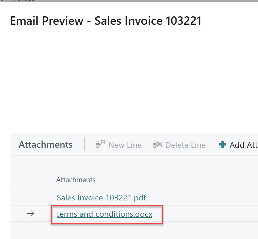 Final attached document links in Dynamics 365 Business Central